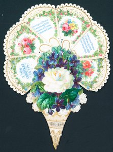 Pretty Flowers in the shape of a Fan by English School
