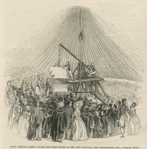Prince Albert Laying the First Stone of the New Hospital for Consumption and Diseases of the Chest by English School