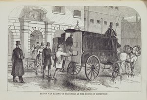 Prison Van Taking Up Prisoners at the House of Detention, from The Criminal Prisons of London and Scenes of Prison Life by Henry Mayhew and John Binny, 1862