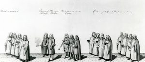 Procession at the Coronation of James II by English School