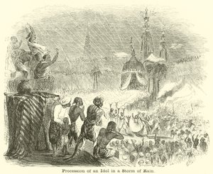 Procession of an Idol in a Storm of Rain by English School