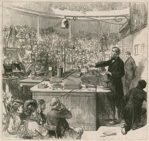 Professor Tyndall lecturing at the Royal Institution, 1870 by English School