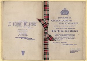 Programme of Cinematograph Entertainment in the Presence of the King and Queen by English School