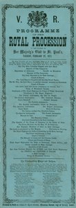 Programme of the Royal Procession on the occasion of Her Majesty