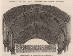 Ornamentation of roof and railing of gallery by English School