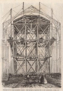 The traversing platform used in the construction of the nave by English School