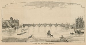 Proposed New Iron Bridge at Lambeth by English School