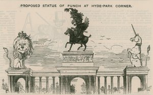 Proposed statue of Punch at Hyde Park Corner by English School