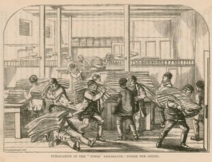 Publication of the Times newspaper - inside the office by English School