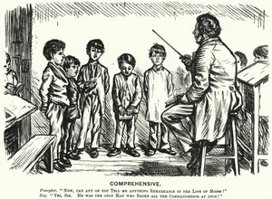 Punch cartoon: Comprehensive - religious education lesson by English School