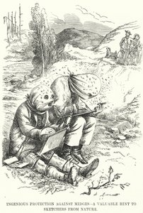 Ingenious Protection Against Midges - A Valuable Hint to Sketchers from Nature by English School