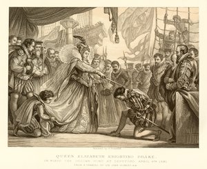 Queen Elizabeth Knighting Drake