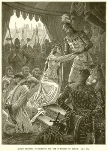 Queen Philippa interceding for the Burgesses of Calais by English School