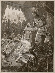 Queen Philippa interceding for the Burghers of Calais (Illustration from Cassell