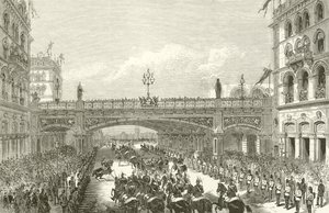 Queen Victoria Opening Holborn Viaduct, 1869 by English School