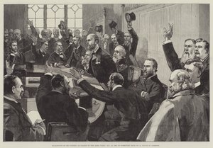 Re-Election of Mr. Parnell as Leader of the Irish Party, 25 November 1890, in Committee Room No. 15, House of Commons by English School