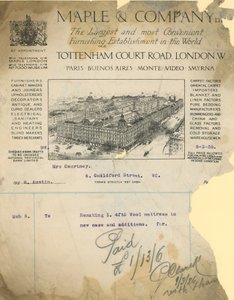 Receipt for Maple & Company Ltd