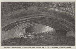 Recently discovered Cloister of the Church of St Mary Bothaw, Cannon-Street by English School