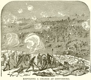 Repulsing a Charge at Gettysburg by English School