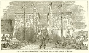 Restoration of the Propylon or Gate of the Temple of Luxor by English School