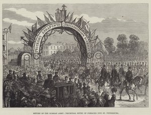 Return of the Russian Army, Triumphal Entry of Cossacks into St Petersburg by English School