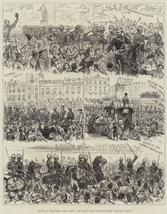 Return of the Troops from Egypt, the Royal Horse Guards passing through London by English School