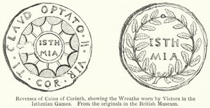 Reverses of Coins of Corinth, showing the Wreaths worn by Victors in the Isthmian Games by English School