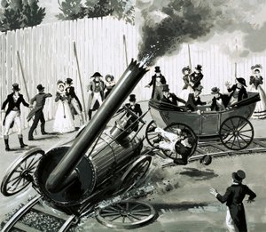 Richard Trevithick built a small circular railway in London to introduce people to rail travel by English School