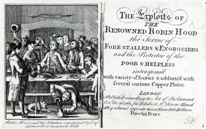 Robin Hood and his mother entertained by Esq Gamnell at Gamnell Hall, frontispiece to 