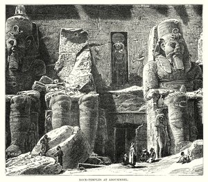 Rock Temples at Abousimbel (engraving) by English School
