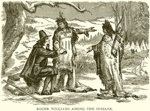 Roger Williams Among the Indians by English School