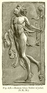 Roman Glass Tablet in Relief by English School