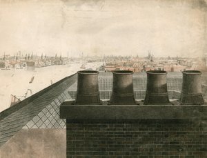Rooftop View of London and River Thames by English School