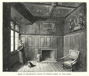 Room in Edinburgh Castle in which James VI was born by English School