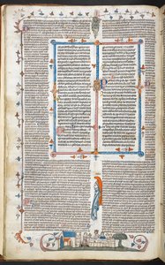 Text with Marginal Decoration and a King Dining, illustration from the 