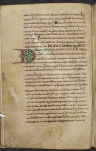 Initial D. De Temporum Ratione. Bede the Venerable. Miscellany of Works on Computus and Astronomy. 11th-12th Century by English School