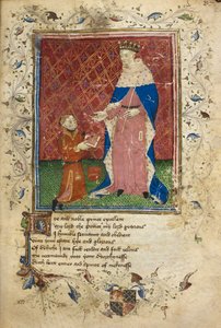Presentation Scene with Thomas Hoccleve Offering His Book to Henry V