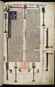 Jerome, Friars on Columns, from the Bible of William of Devon by English School