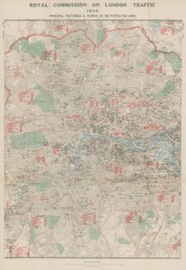 Royal Commission of London Traffic, 1904; Principal Factories and Works in the Metropolitan Area by English School