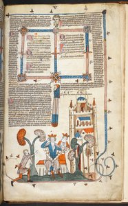 The King, Queen and their Castle with Marginal Decoration, illustration from the 