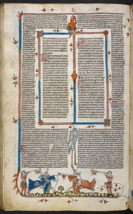 Knights Jousting with marginal decoration, illustration from the 