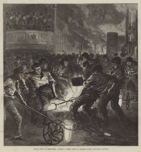Royal Visit to Sheffield, casting a Steel Ingot at Messers Firth and Sons