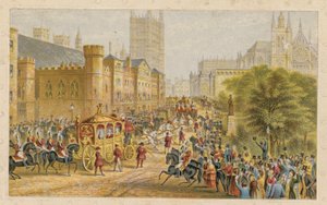 Royal Procession Approaching the New Houses of Parliament by English School