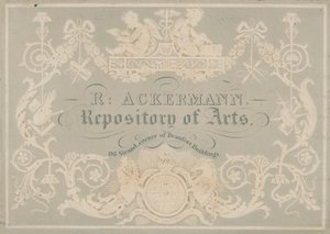 Rudolph Ackermann, Trade Card, Embossed by Dobbs by English School