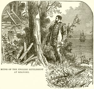 Ruins of the English Settlement at Roanoke by English School