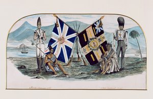 Rutlandshire Regiment, North America 1759, New Zealand 1845, c.1850 by English School