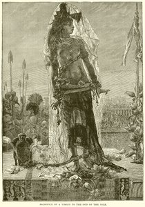 Sacrifice of a Virgin to the God of the Nile by English School