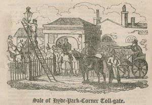 Sale of Toll Gate (Hyde Park Turnpike), Hyde Park Corner, London by English School