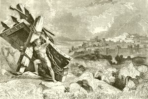 Samson Carrying Away the Gates of Gaza by English School