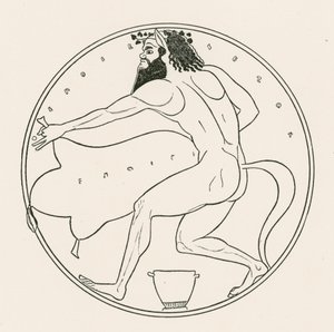 Satyr and Wine-Skin by English School